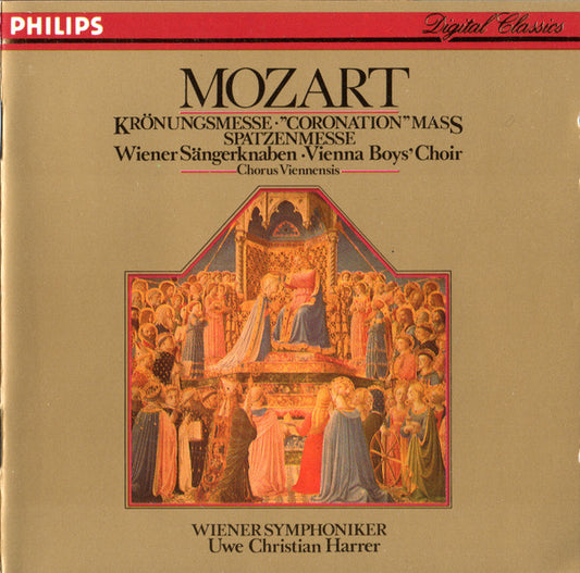 Wolfgang Amadeus Mozart · Die Wiener Sängerknaben = Die Wiener Sängerknaben · Chorus Viennensis · Wiener Symphoniker · Uwe Christian Harrer : Krönungsmesse = "Coronation Mass" In C Major, K. 317 / Spatzenmesse (CD, Album, RP)