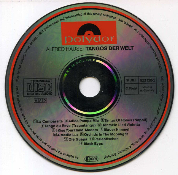 Alfred Hause : Tangos Der Welt (CD, Album)