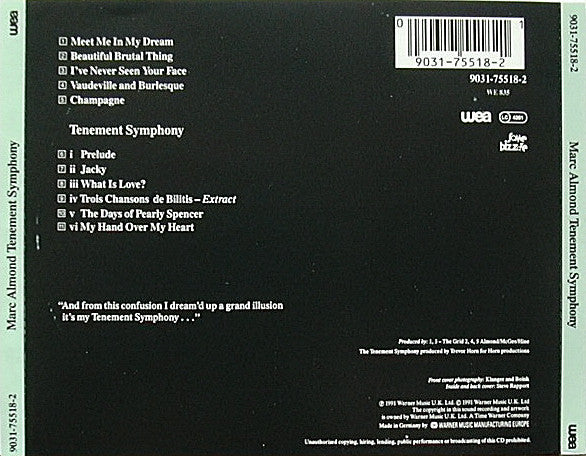 Marc Almond : Tenement Symphony (CD, Album)