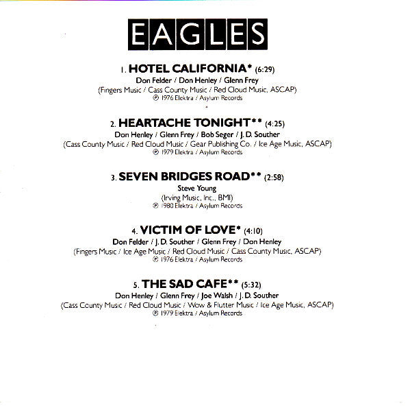 Eagles : Eagles Greatest Hits Volume 2 (CD, Comp, RE, RM)