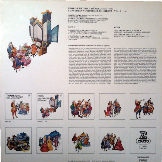 Georg Friedrich Händel, Marie-Claire Alain, Orchestre De Chambre Jean-François Paillard : 16 orgelconcerten 1-4 (LP)