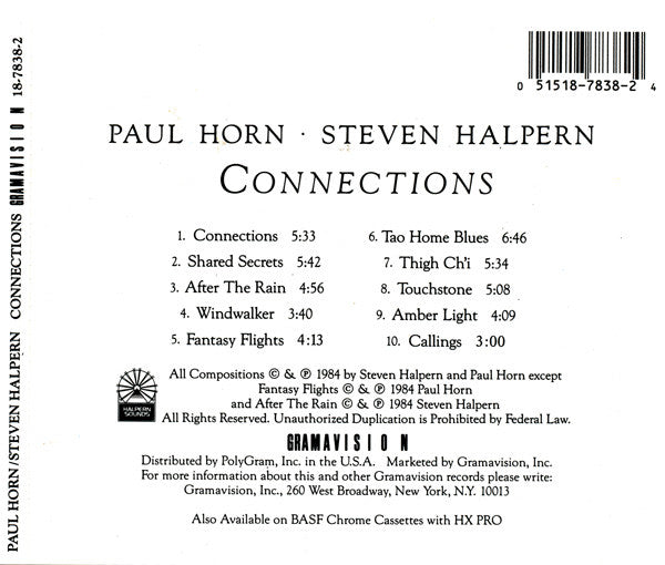 Paul Horn / Steven Halpern : Connections (CD, Album)