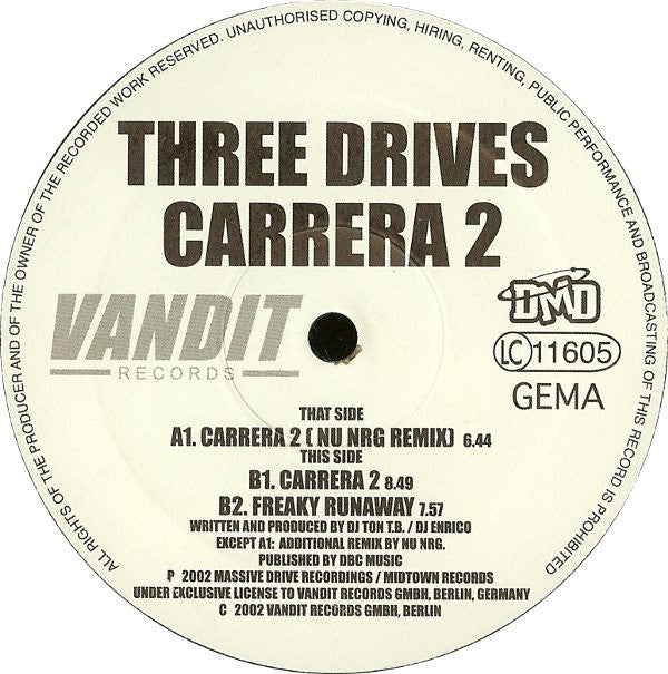 Three Drives : Carrera 2 (12")