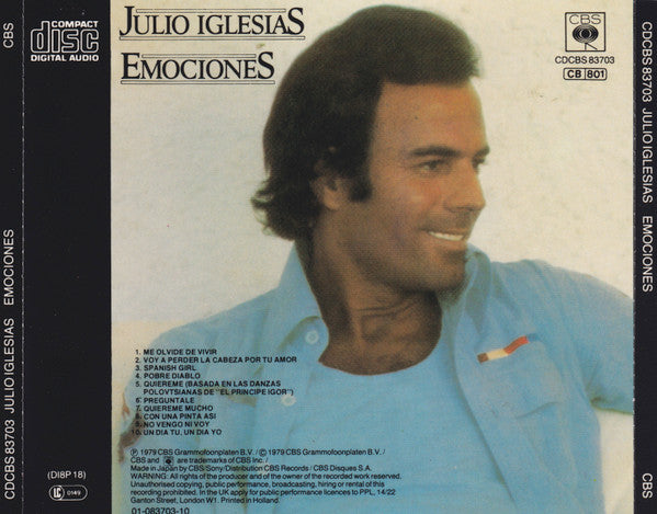 Julio Iglesias : Emociones (CD, Album, RE)