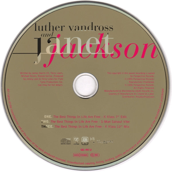 Luther Vandross And Janet Jackson : The Best Things In Life Are Free (CD, Maxi)