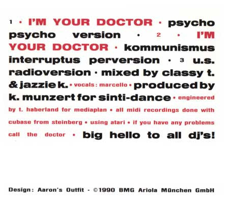 Silicon Dream : I'm Your Doctor - Ganz In Weiß (CD, Maxi)