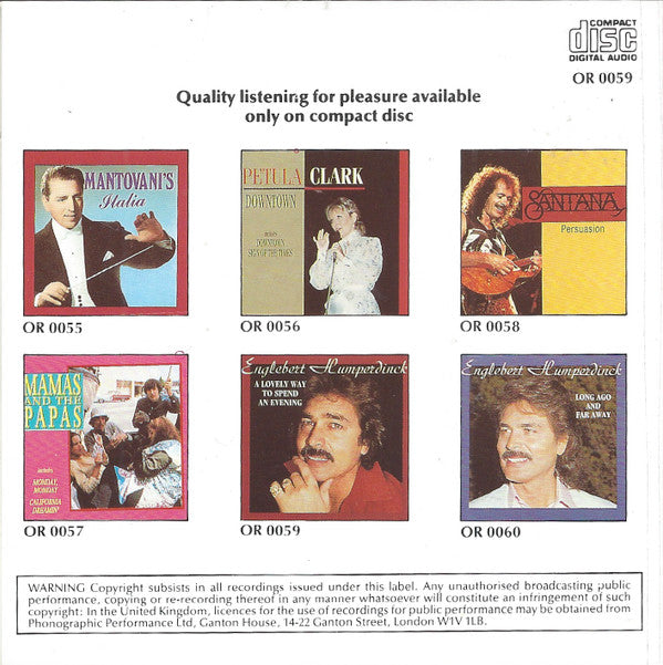 Engelbert Humperdinck : A Lovely Way To Spend An Evening (CD, Comp)