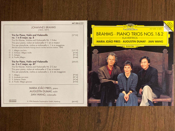 Johannes Brahms, Maria-João Pires, Augustin Dumay, Jian Wang : Piano Trios Nos. 1 & 2 = Klaviertrios (CD, Album, 4D )