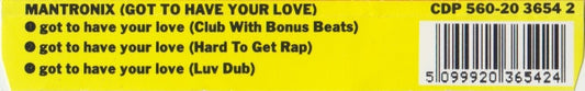 Mantronix : Got To Have Your Love (CD, Maxi)
