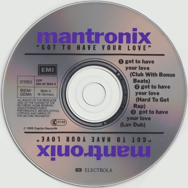 Mantronix : Got To Have Your Love (CD, Maxi)