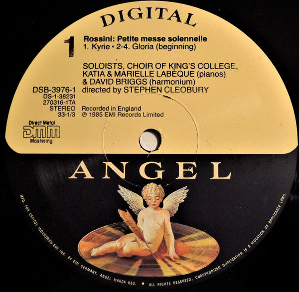 Gioacchino Rossini, Lucia Popp • Brigitte Fassbaender • Nicolai Gedda • Dimitri Kavrakos • Katia Et Marielle Labèque • The King's College Choir Of Cambridge • Stephen Cleobury : Petite Messe Solennelle (2xLP, Gat)