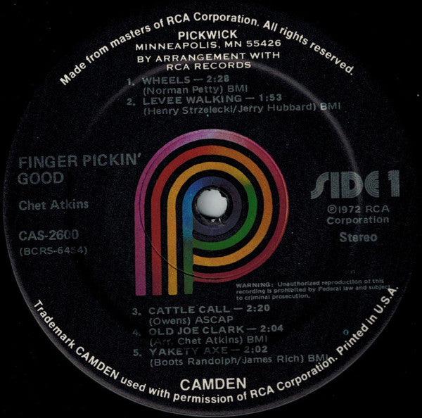 Chet Atkins : Finger Pickin' Good (LP, Comp, RE)