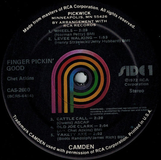 Chet Atkins : Finger Pickin' Good (LP, Comp, RE)