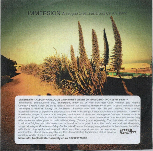 Immersion (2) : Analogue Creatures Living On An Island (CDr, Album, Promo)