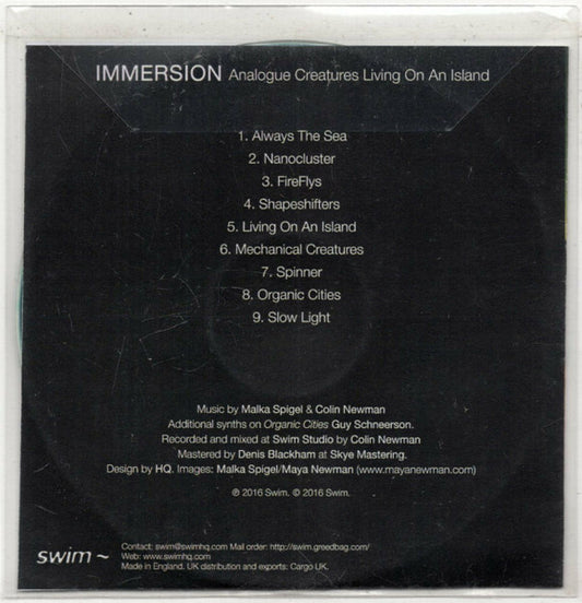 Immersion (2) : Analogue Creatures Living On An Island (CDr, Album, Promo)