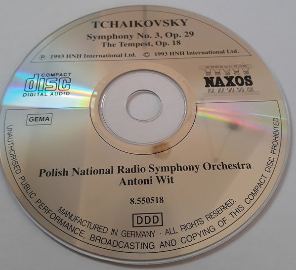 Pyotr Ilyich Tchaikovsky, Wielka Orkiestra Symfoniczna Polskiego Radia I Telewizji, Antoni Wit : Symphony No. 3 "Polish" / The Tempest Op. 18 (CD, Album, RP)