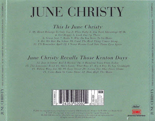 June Christy : This Is June Christy! / June Christy Recalls Those Kenton Days (CD, Comp, Mono)