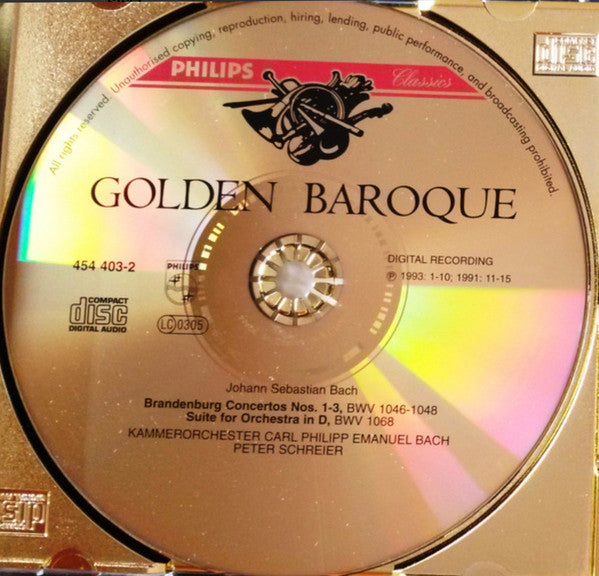 Johann Sebastian Bach, Kammerorchester Carl Philipp Emanuel Bach, Peter Schreier : Brandenburg  Concertos 1-3 (CD, Comp)