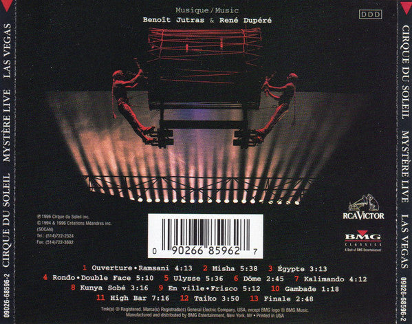 Cirque Du Soleil : Mystère - Live À / In Las Vegas (CD, Album, RE)