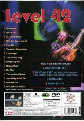 Level 42 : Live At Reading Concert Hall (DVD-V, NTSC, PAL, DTS)