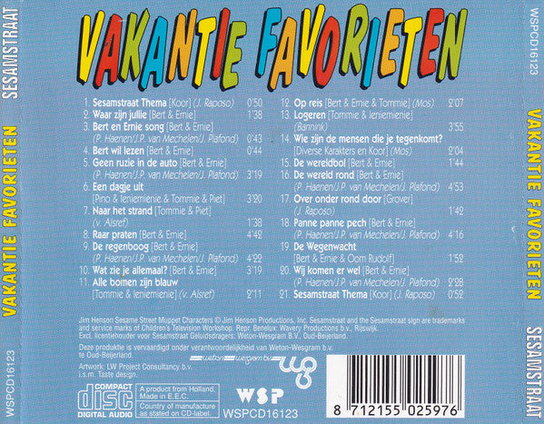 Sesamstraat : Vakantie Favorieten (CD, Album)
