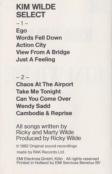 Kim Wilde : Select (Cass, Album)
