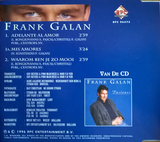 Frank Galan : Adelante Al Amor (CD, Single)