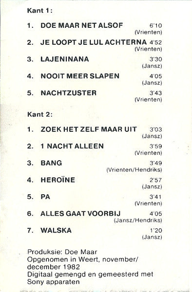 Doe Maar : 4US (Cass, Album)