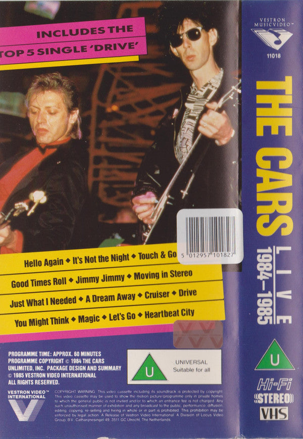 The Cars : Live 1984 - 1985 (VHS, PAL)