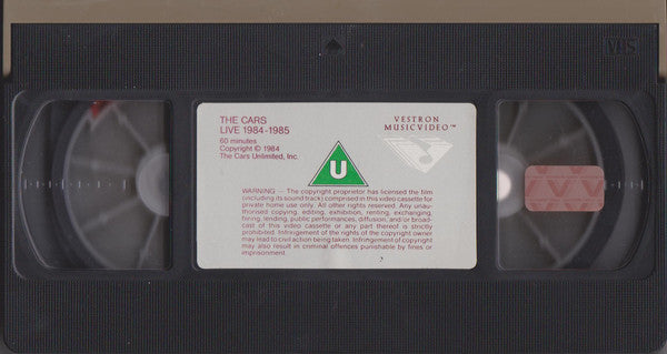 The Cars : Live 1984 - 1985 (VHS, PAL)