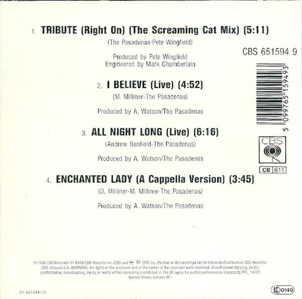 The Pasadenas : Tribute (CD, Mini, Single)