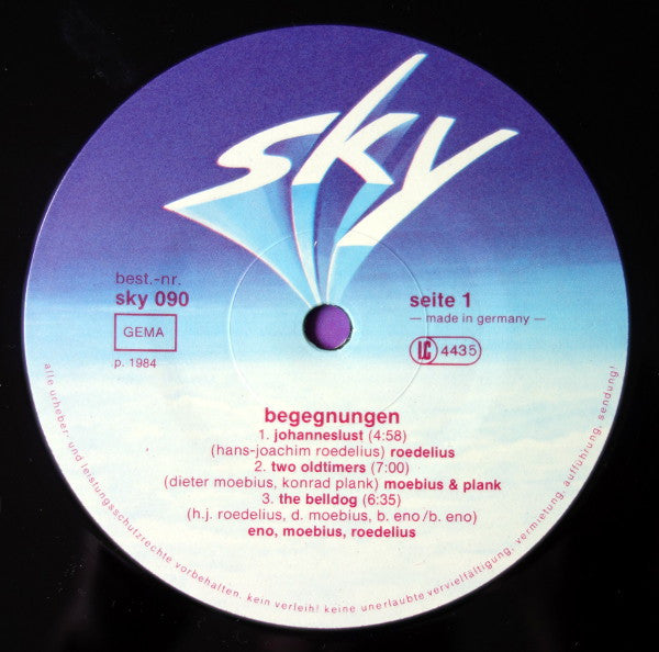 Brian Eno, Dieter Moebius, Hans-Joachim Roedelius, Conny Plank : Begegnungen (LP, Comp, Dir)