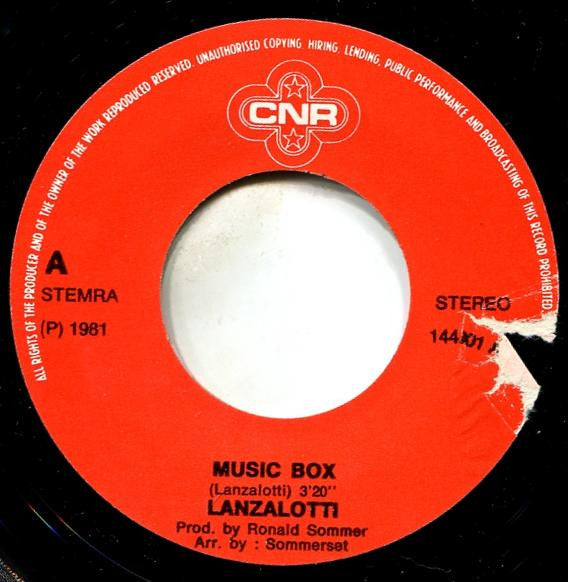 Lanzalotti : Music Box / He Left You (7", Single)
