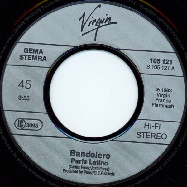 Bandolero : Paris Latino / El Bandido Caballero (7", Single, Sil)