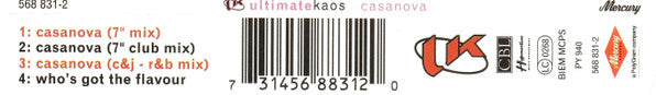 Ultimate Kaos : Casanova (CD, Maxi)