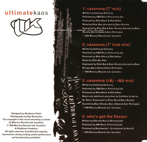 Ultimate Kaos : Casanova (CD, Maxi)