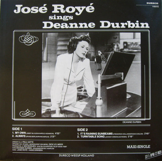 José Royé : José Royé Sings Deanne Durbin (12", Maxi)