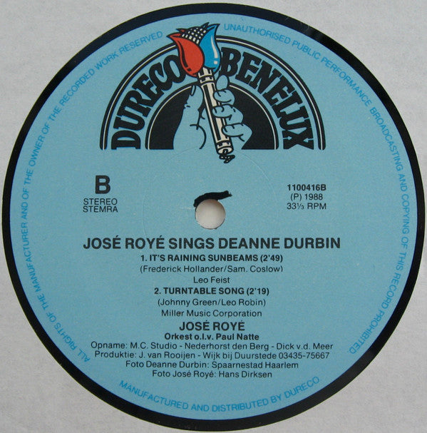 José Royé : José Royé Sings Deanne Durbin (12", Maxi)