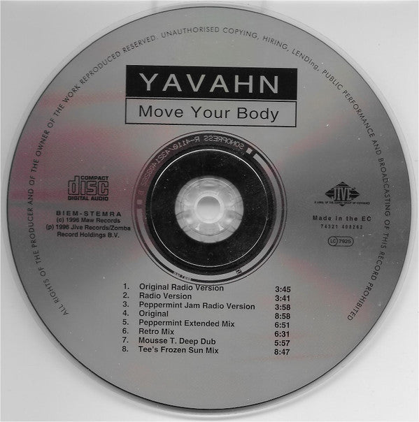 Yavahn : Move Your Body (CD, Maxi)