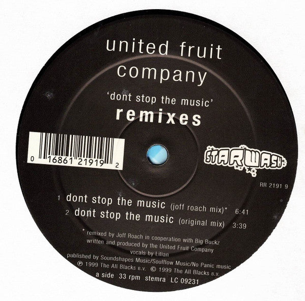 United Fruit Company : Don't Stop The Music (Remixes) (12")