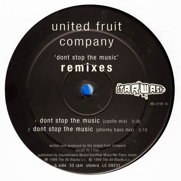 United Fruit Company : Don't Stop The Music (Remixes) (12")