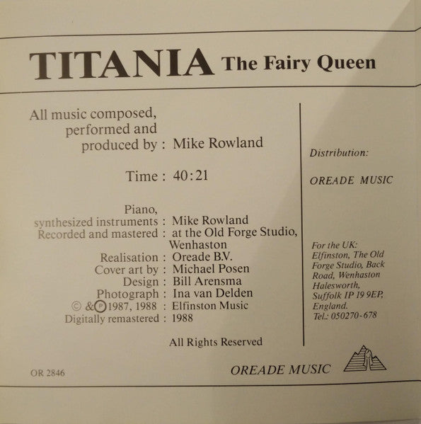 Mike Rowland (2) : Titania - The Fairy Queen (CD)