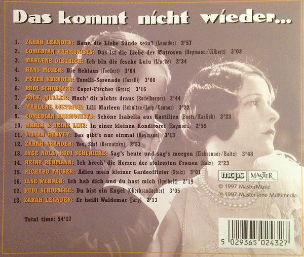 Various : Das Kommt Nicht Wieder … (CD, Comp)