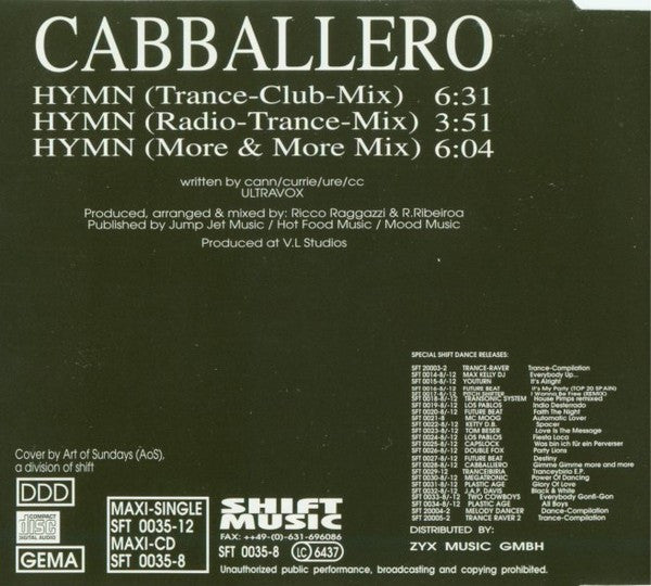 Cabballero : Hymn (CD, Maxi)