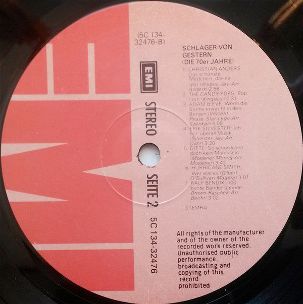 Various : Schlager Von Gestern (Die 70er Jahre) (2xLP, Comp)