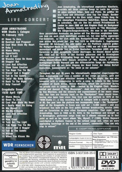 Joan Armatrading : Joan Armatrading At Rockpalast (DVD-V, PAL)