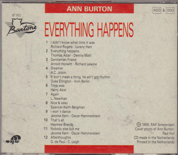 Ann Burton : Everything Happens (CD, Album)