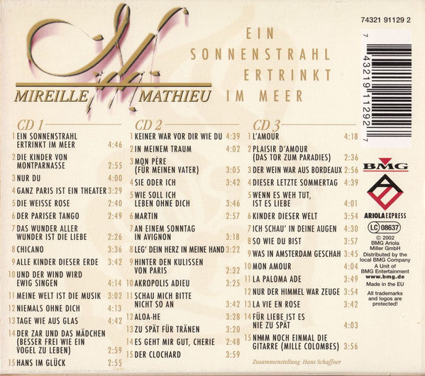 Mireille Mathieu : Ein Sonnenstrahl Ertrinkt Im Meer (3xCD + Box, Comp)