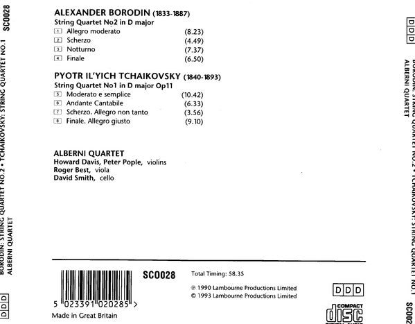 The Alberni Quartet, Alexander Borodin, Pyotr Ilyich Tchaikovsky : String Quartets - Borodin String Quartet No.2/Tchaikovsky Quartet No.1 (CD, Album, Comp)