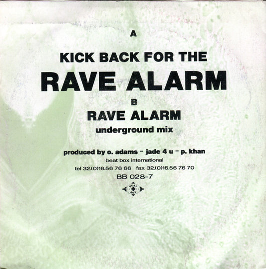 Praga Khan Feat. J.J. : Kick Back For The Rave Alarm (7", Single)